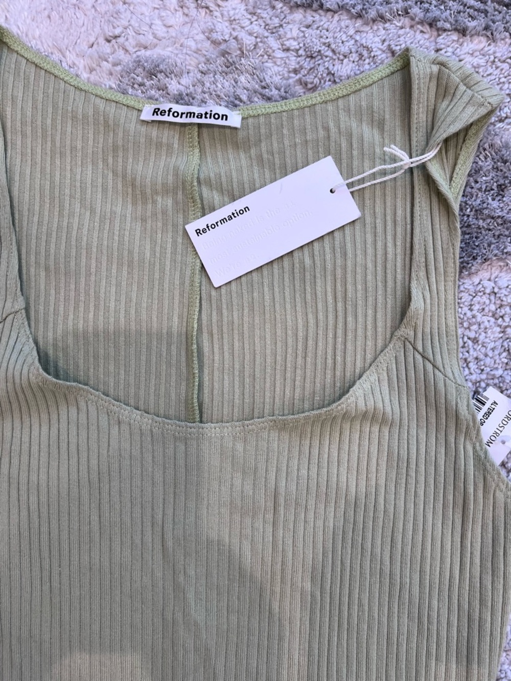 NWT Reformation Bliss Ribbed Sleeveless Maxi Dress in green. - Picture 4 of 5
